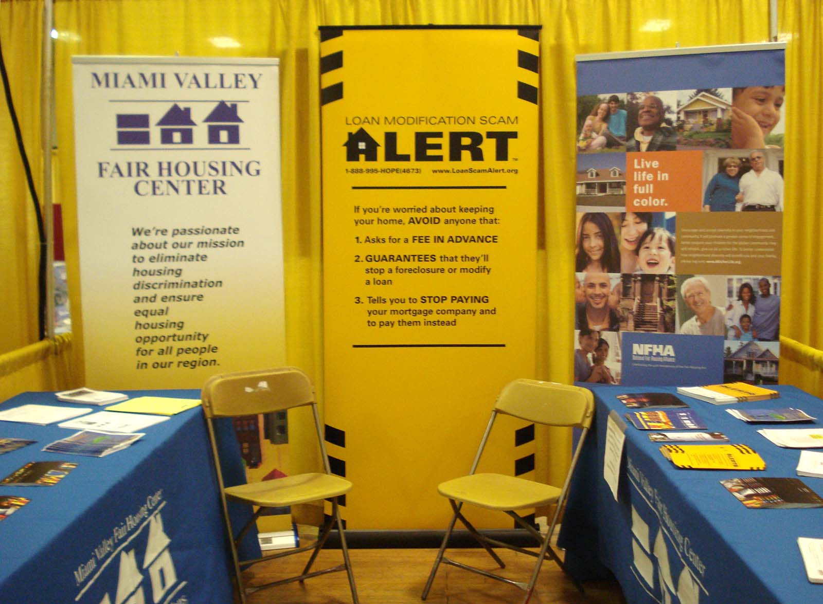 The MVFHC booth at the Montgomery County Fair is in the Coliseum